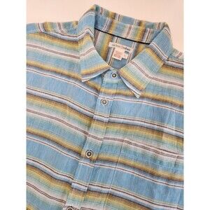 Carbon‎ 2 Cobalt Shirt Men's L Multicolor Short Sleeve Striped Button Up
